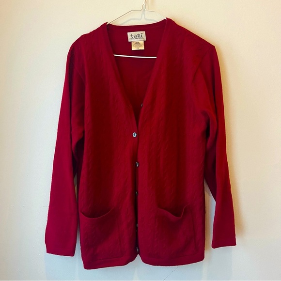 Tabi International cottagecore wool cable knit grandma preppy cardigan small - Picture 1 of 9